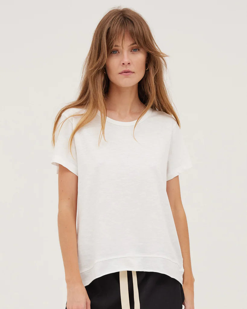 The Raw Hem Slub Tee - White