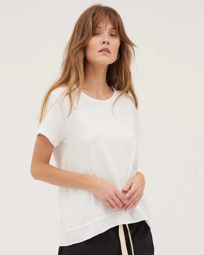 The Raw Hem Slub Tee - White