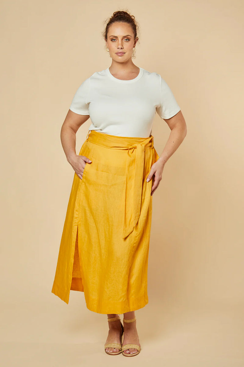 Anne Linen Skirt - Golden Hour