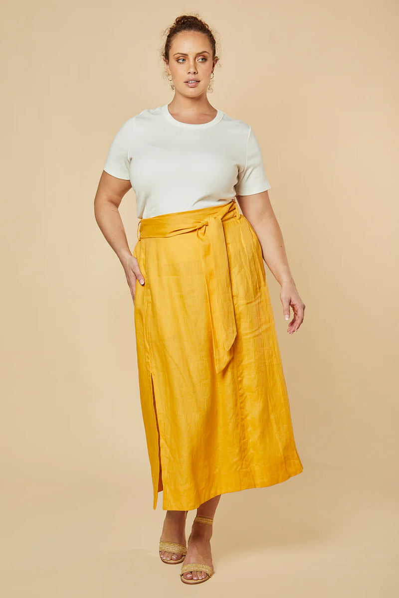 Anne Linen Skirt - Golden Hour