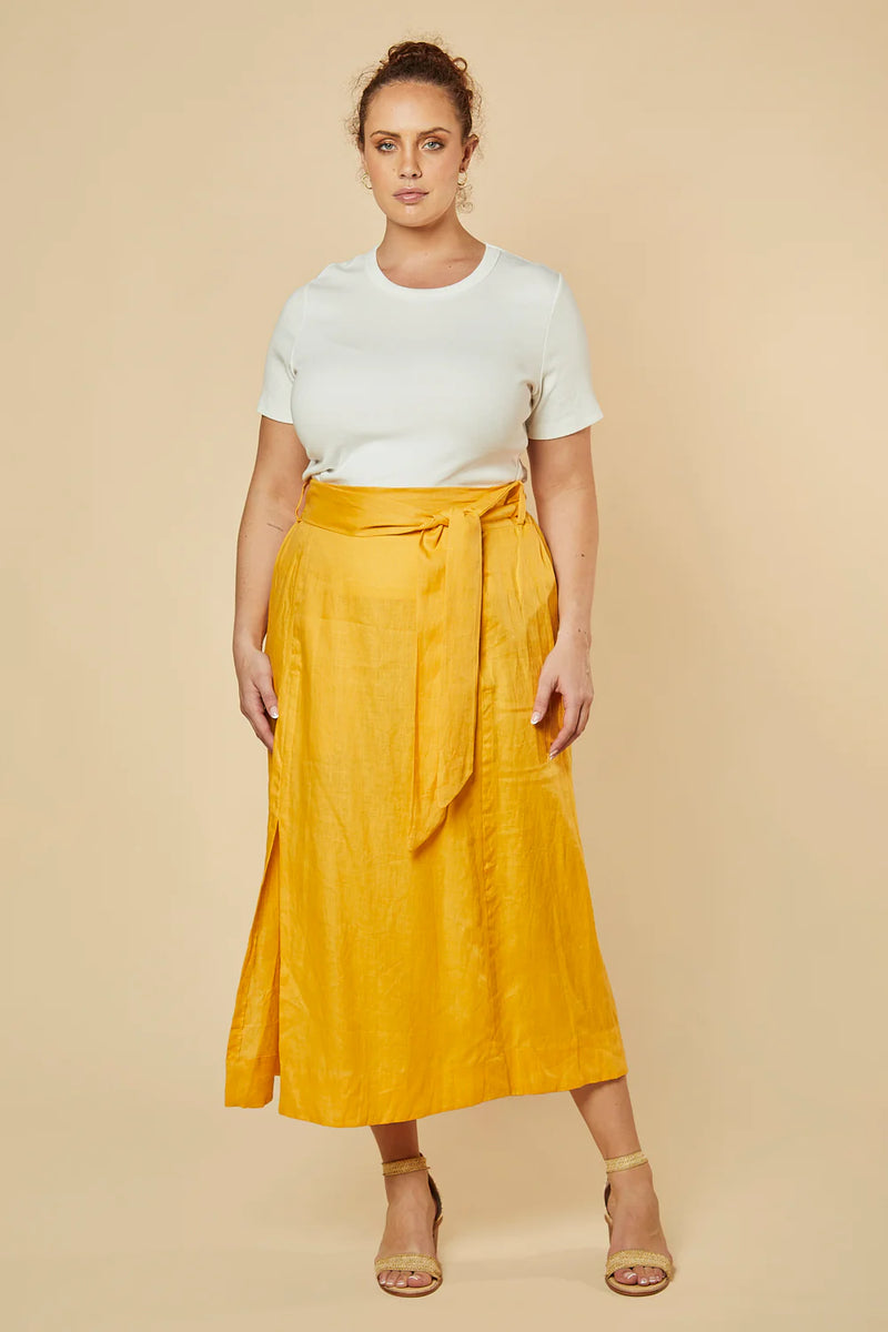 Anne Linen Skirt - Golden Hour