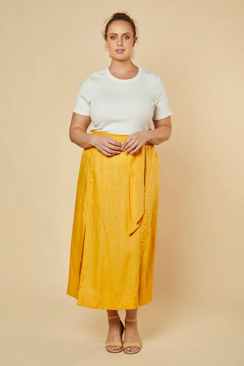 Anne Linen Skirt - Golden Hour