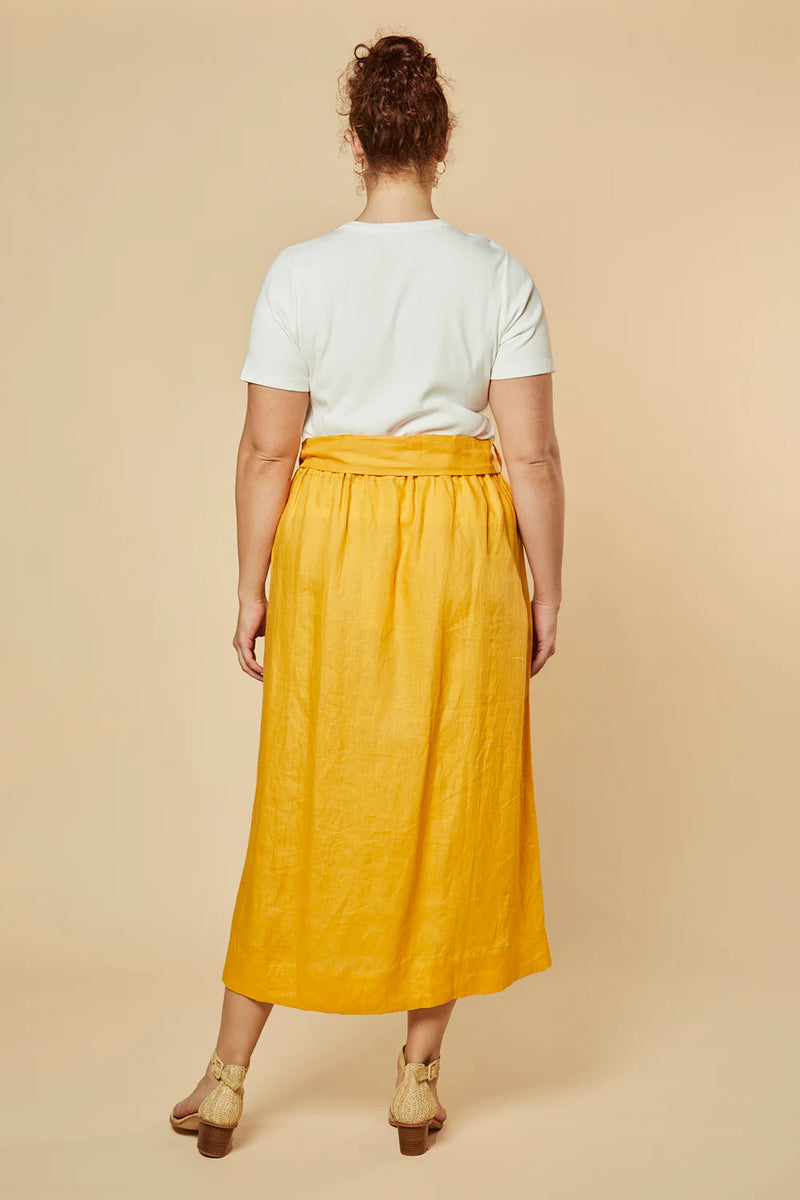 Anne Linen Skirt - Golden Hour