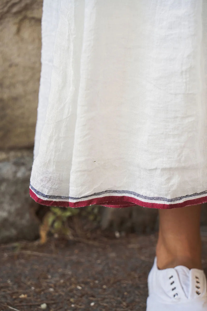 High Tea Long Slip Dress Gauze Linen