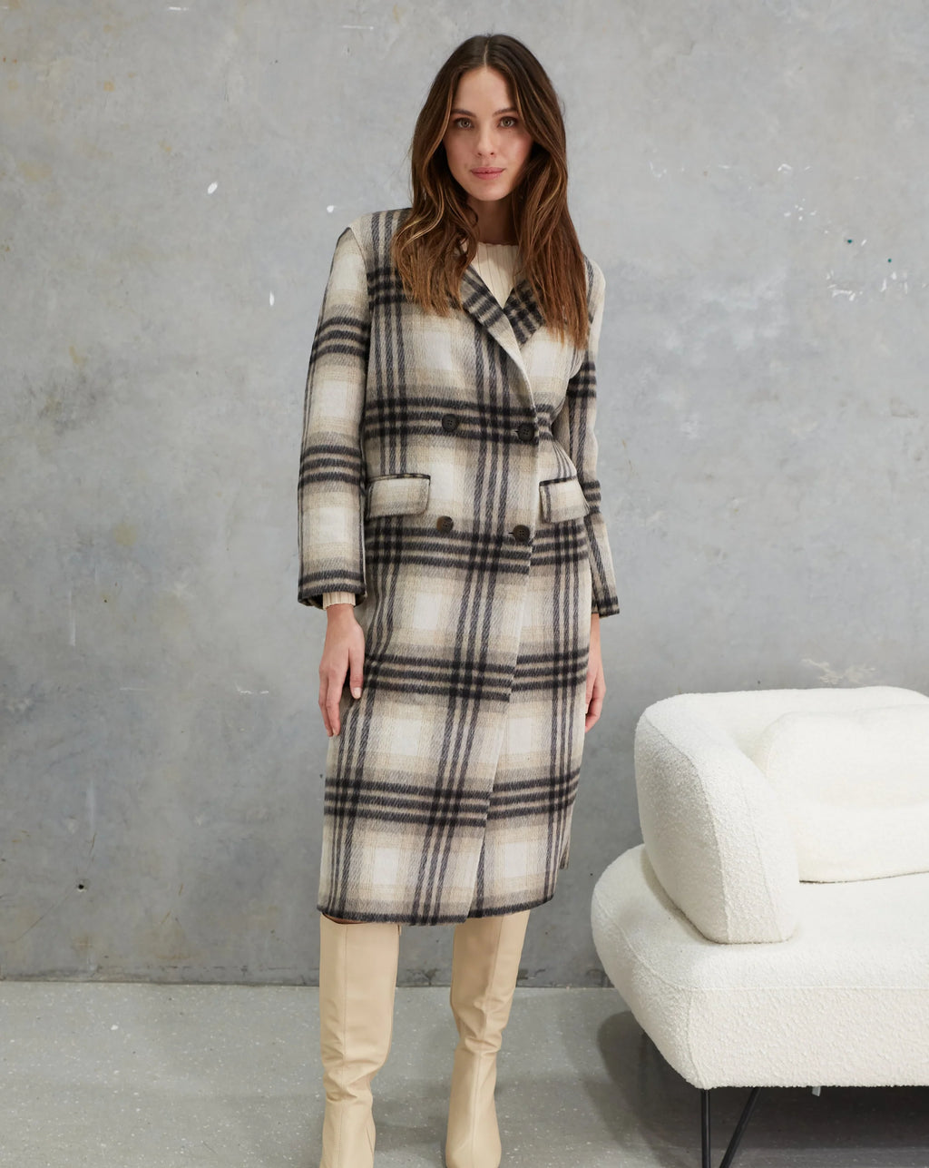 Marcella Wool Coat Check
