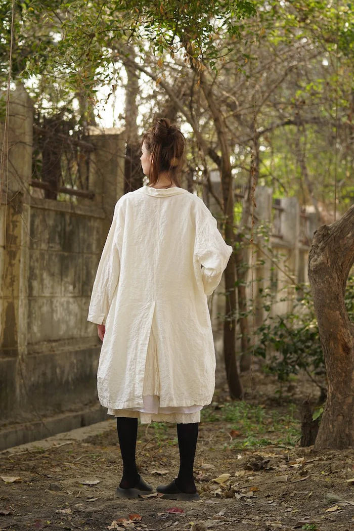 Piaf Coat- Linen Warm White