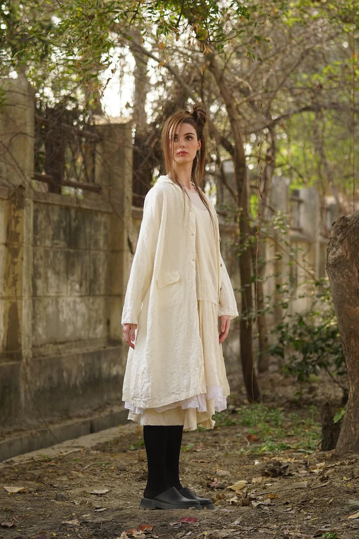 Piaf Coat- Linen Warm White