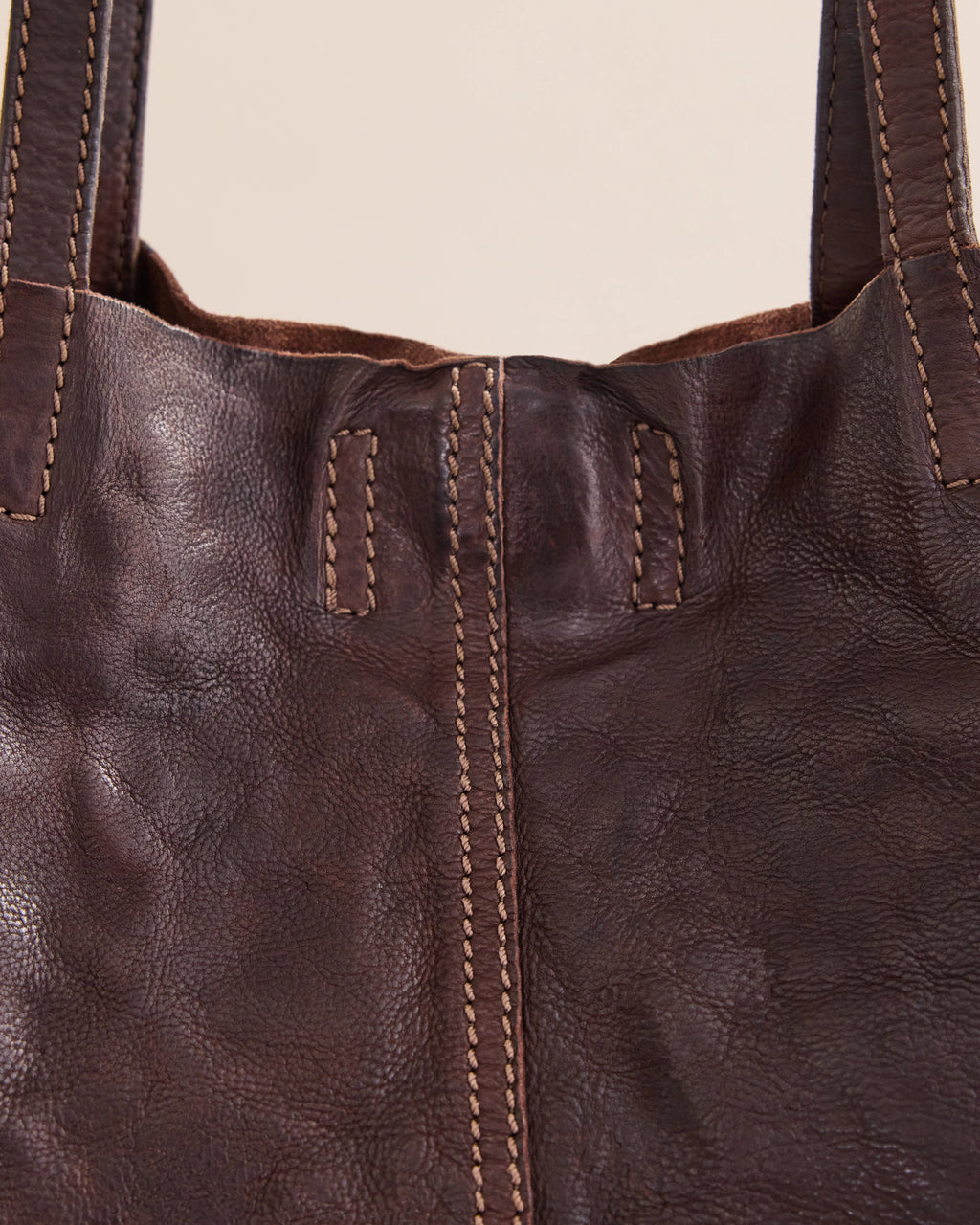 Tumbled Baby Unlined Tote- Chocolate