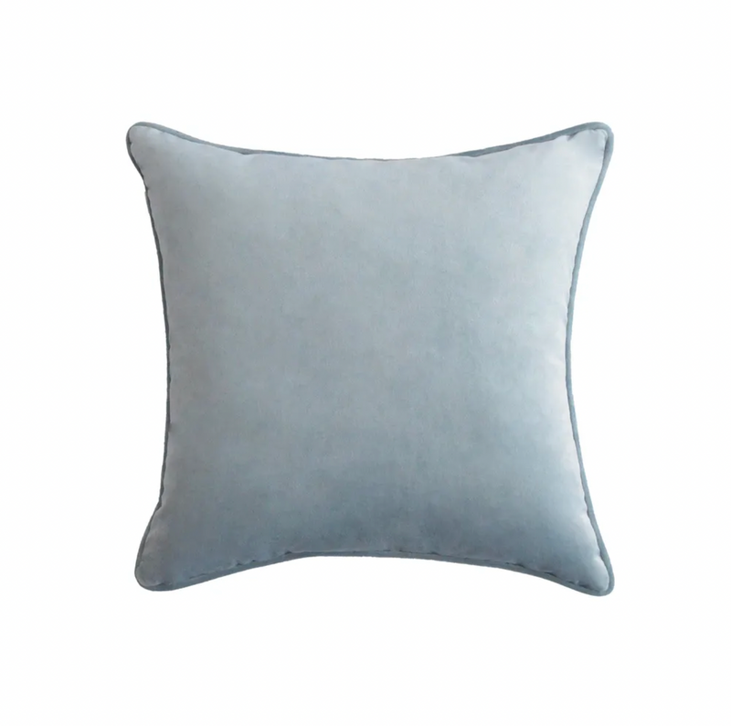 Throw Cushion Light Blue Velvet