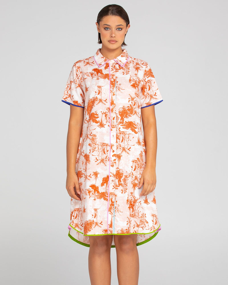 Cuba Shirt Dress - Western Palm