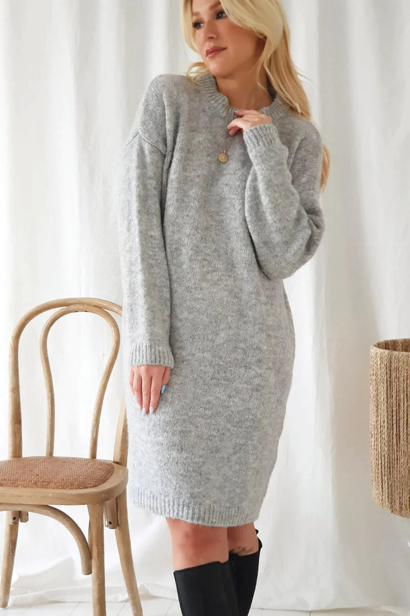 Colette Alpaca Knit Dress - Grey